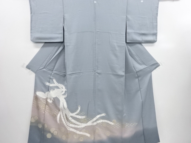 リサイクル　作家物　寿光織鳳凰にヱ霞・花・龍模様織出三つ紋色留袖